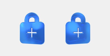 enhanced encryption 3D icon on isolate white background