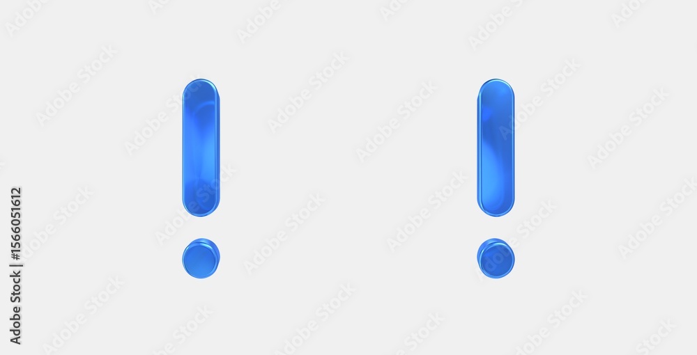 Poster exclamation 3d icon on isolate white background