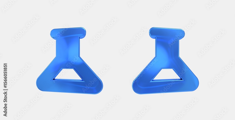 Poster experiment 3d icon on isolate white background