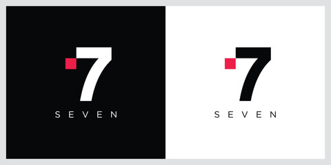 Modern and elegant number 7 logo design, vector illustration