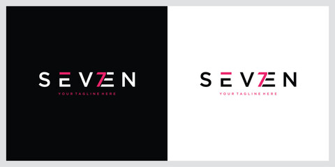 Number Seven Logo Design Template, vector illustration
