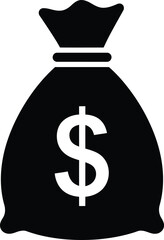 A money bag with dollar sign is isolated on white background