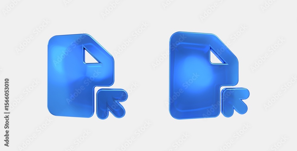 Aufkleber file open 3d icon on isolate white background