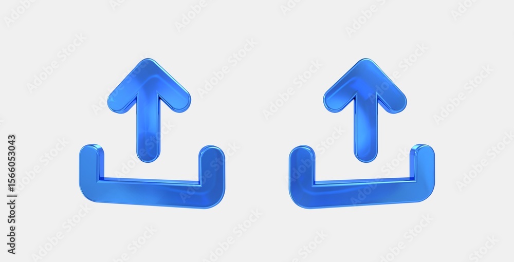 Poster file upload 3d icon on isolate white background