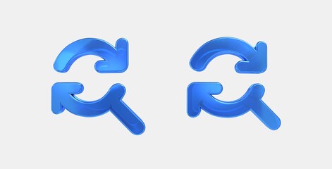 find replace 3D icon on isolate white background