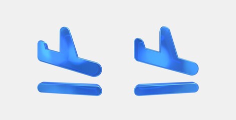 flight land 3D icon on isolate white background