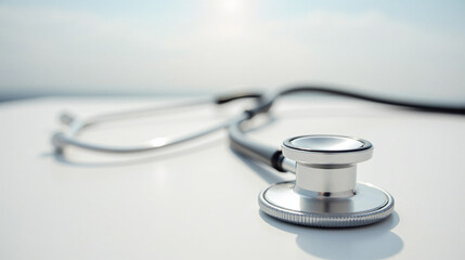 Stethoscope on Sunny Rooftop Surface
