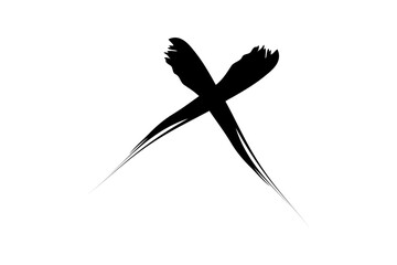 cross mark　brush stroke