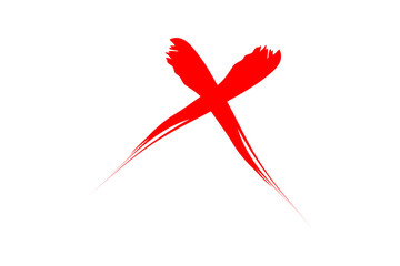 cross mark　brush stroke