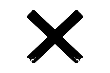 Marker brush stroke cross mark　