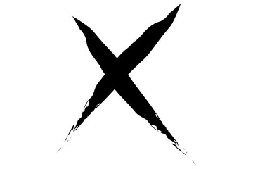 cross mark　brush stroke