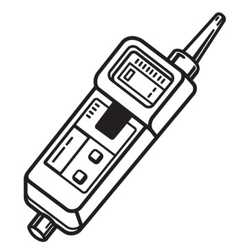 black and white digital multimeter clip art preview