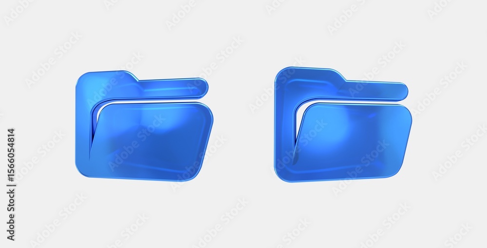 Poster folder open 3d icon on isolate white background