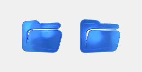 folder open 3D icon on isolate white background