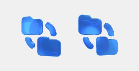folder match 3D icon on isolate white background