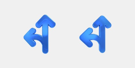 fork left 3D icon on isolate white background