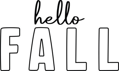 Hello Fall T-Shirt Design – Minimal Autumn Typography Graphic for Seasonal Fashion