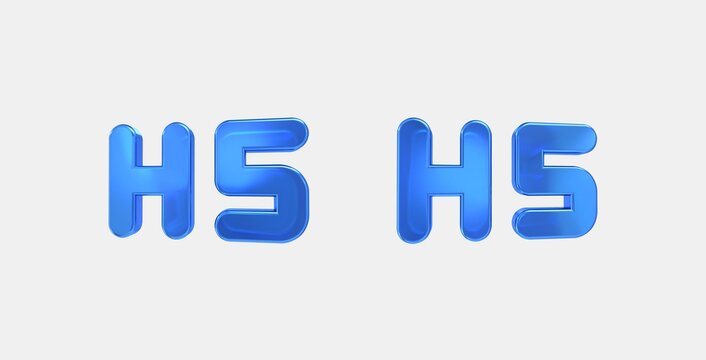 format h5 3D icon on isolate white background