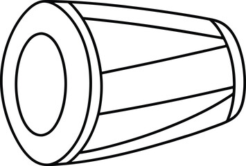 Tabla drum one line art silhouette vector. Tabla line art vector design. Tabla outline illustration design.