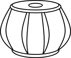 Tabla drum one line art silhouette vector. Tabla line art vector design. Tabla outline illustration design.