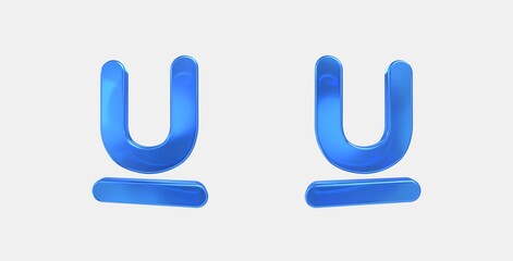 format underlined 3D icon on isolate white background