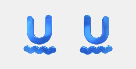 format underlined squiggle 3D icon on isolate white background