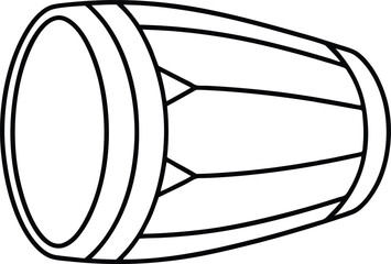 Tabla drum one line art silhouette vector. Tabla line art vector design. Tabla outline illustration design.