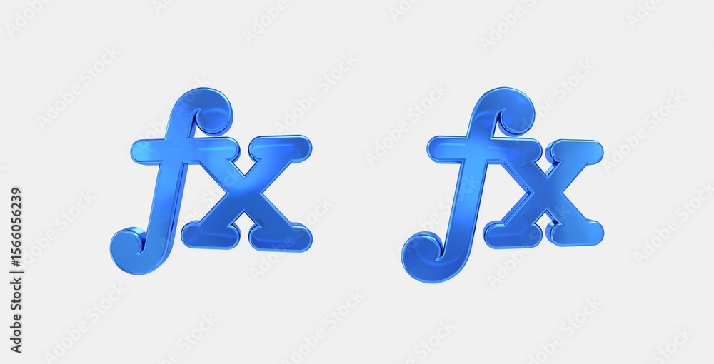 Poster function 3d icon on isolate white background