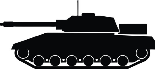 Fototapeta premium Military tank vector, Army war tank silhouette vector illustration