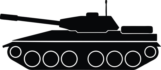 Fototapeta premium Military tank vector, Army war tank silhouette vector illustration