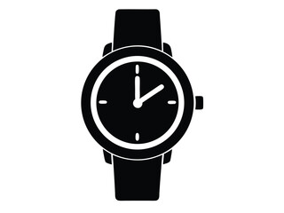 Best hand watch Silhouette Vector illustration. classic hand watch icon silhouette vector