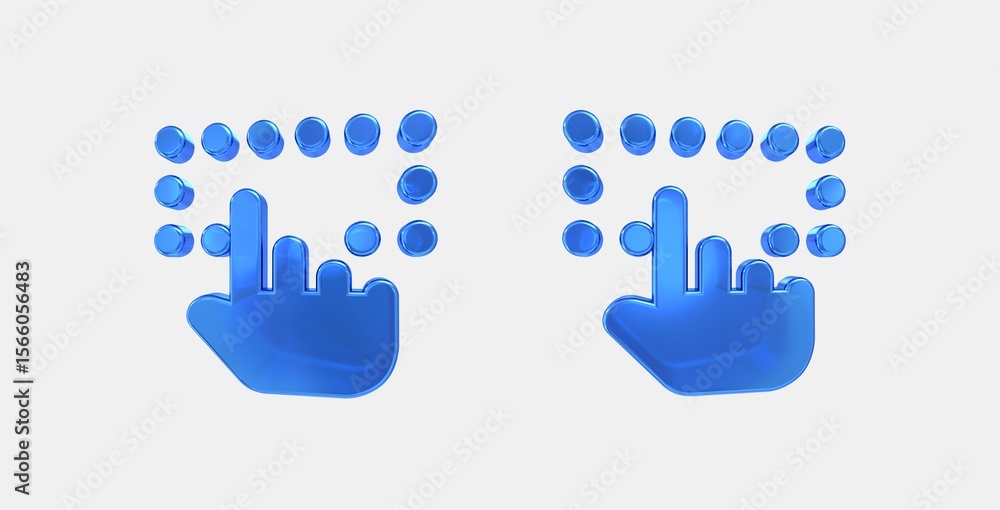 Poster gesture select 3d icon on isolate white background