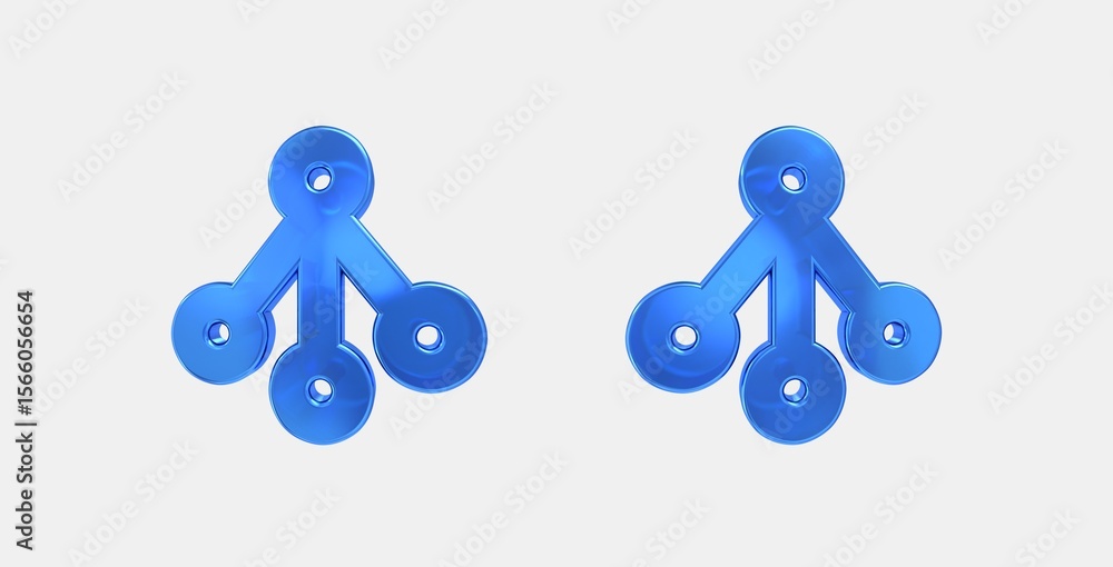 Poster graph 3d icon on isolate white background