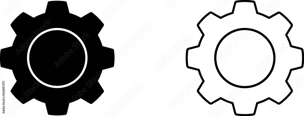Poster gear icon vector illustration setting cog wheel mechanism engine machine part symbol graphic design 