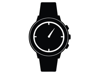 Best hand watch Silhouette Vector illustration. classic hand watch icon silhouette vector