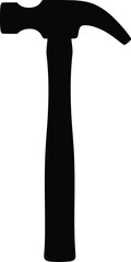 A black hammer is isolated on white background