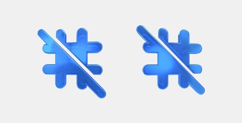 grid 3x3 off 3D icon on isolate white background