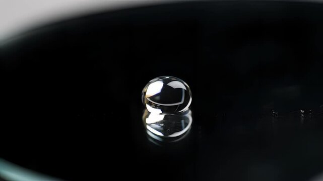 Crystal Sphere Glass Orb Reflection Black Background Minimalist Abstract Design Element Luxury Product Promo Clean Shiny Transparent Object Macro Photography Still Life High Definition 4 K Ultra H