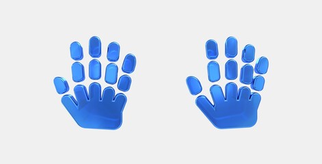 hand bones 3D icon on isolate white background