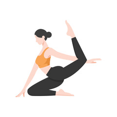 Woman Doing Yoga Pose &ndash; Fitness and Wellness Illustration