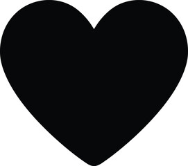 A black heart is isolated on white background