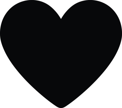 Naklejki A black heart is isolated on white background