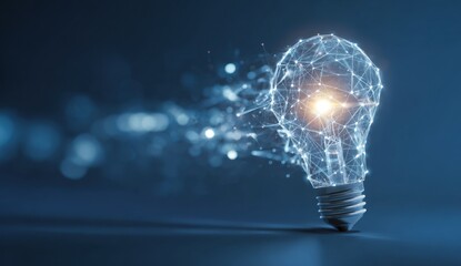 Glowing Networked Lightbulb Symbolizing Innovation and Connectivity