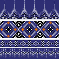 Blue Black art,Geometric Ethnic pattern,
Native American tribal fabric, tile, carpet, vector,
illustration design, on navy blue background