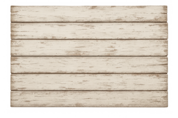 Weathered white wooden planks creating rustic textured backdrop, showcasing vintage aesthetic with transparent background for design purposes