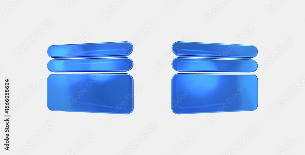 Poster horizontal split 3d icon on isolate white background
