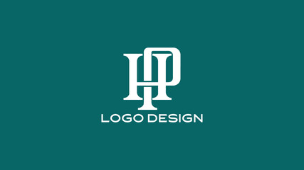 Naklejka premium Stylish HP monogram logo in editorial serif style, ideal for luxury brands, personal branding, or fashion house identity with timeless elegance