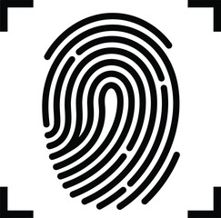 A fingerprint scan is isolated on a white background