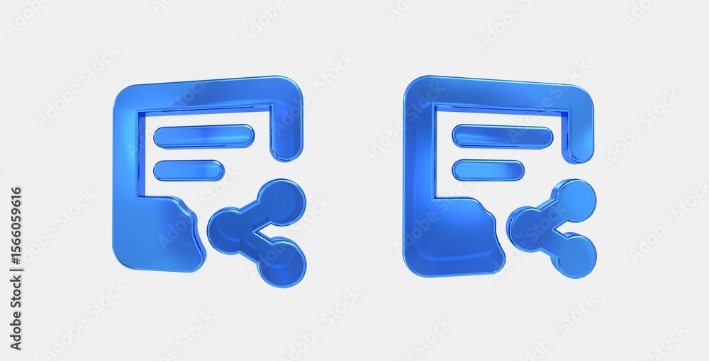 Poster inbox text share 3d icon on isolate white background