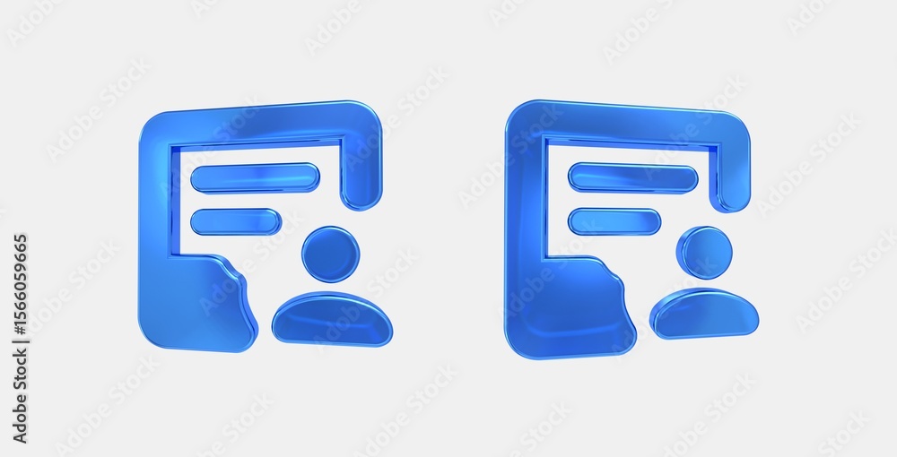 Poster inbox text person 3d icon on isolate white background